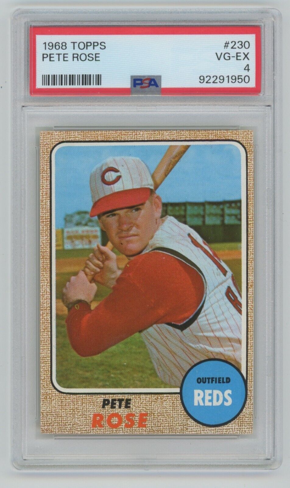 Pete Rose 1968 Topps Card #230 • PSA 4 VG-EX