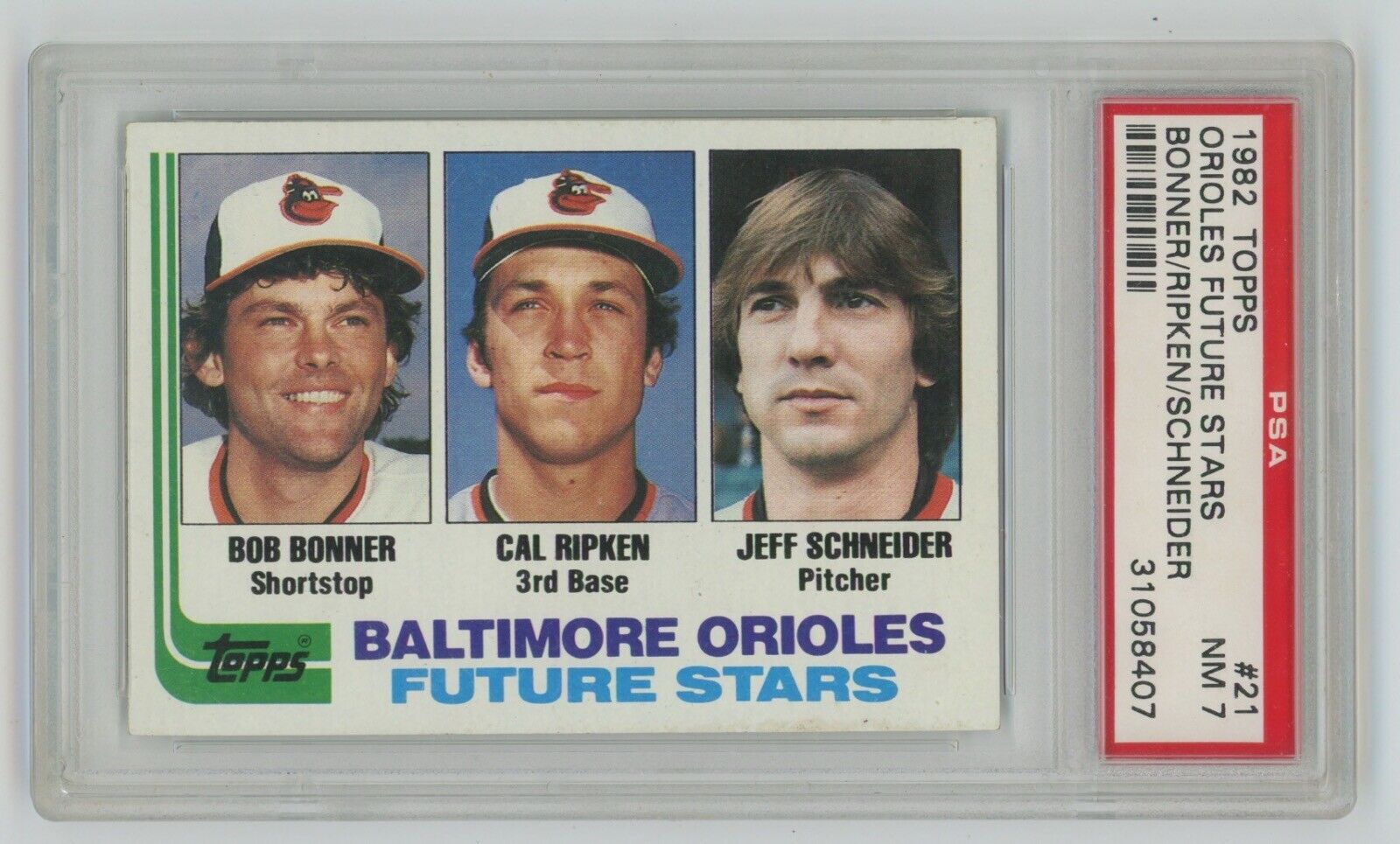 Cal Ripken Jr. Rookie 1982 Future Stars Topps Card #21 • PSA 7 NM