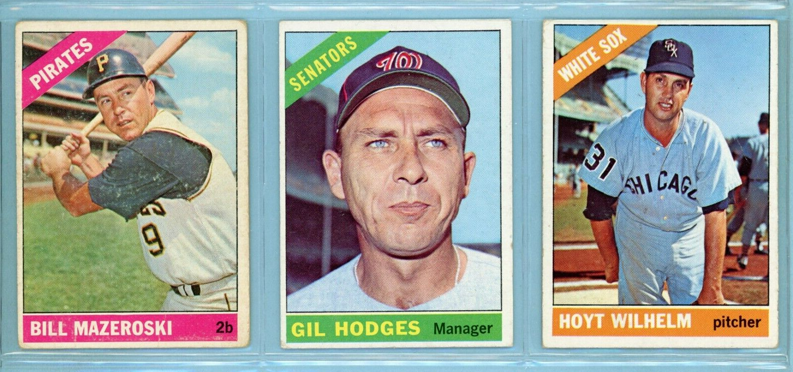 1966 Topps Lot of 12 Different Hall of Famer Baseball Cards Low Grade