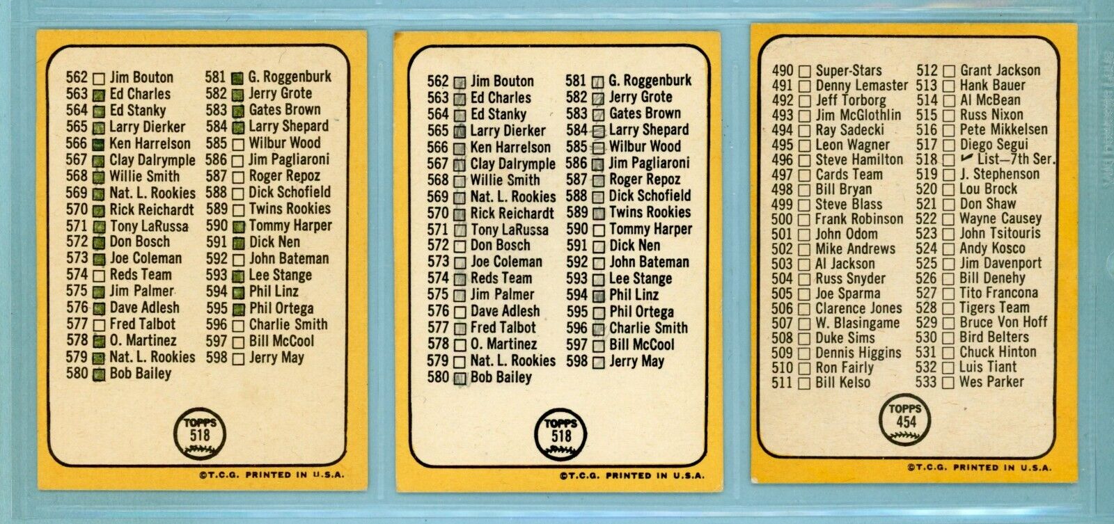 1968 Topps Lot of 12 Different Checklist Baseball Cards VG - EX