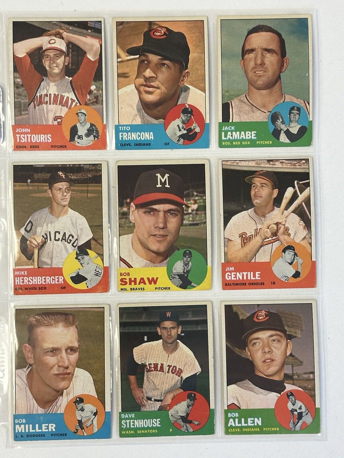 1963 Topps Baseball Starter Set Lot of 159 Different Overall EX , few lesser