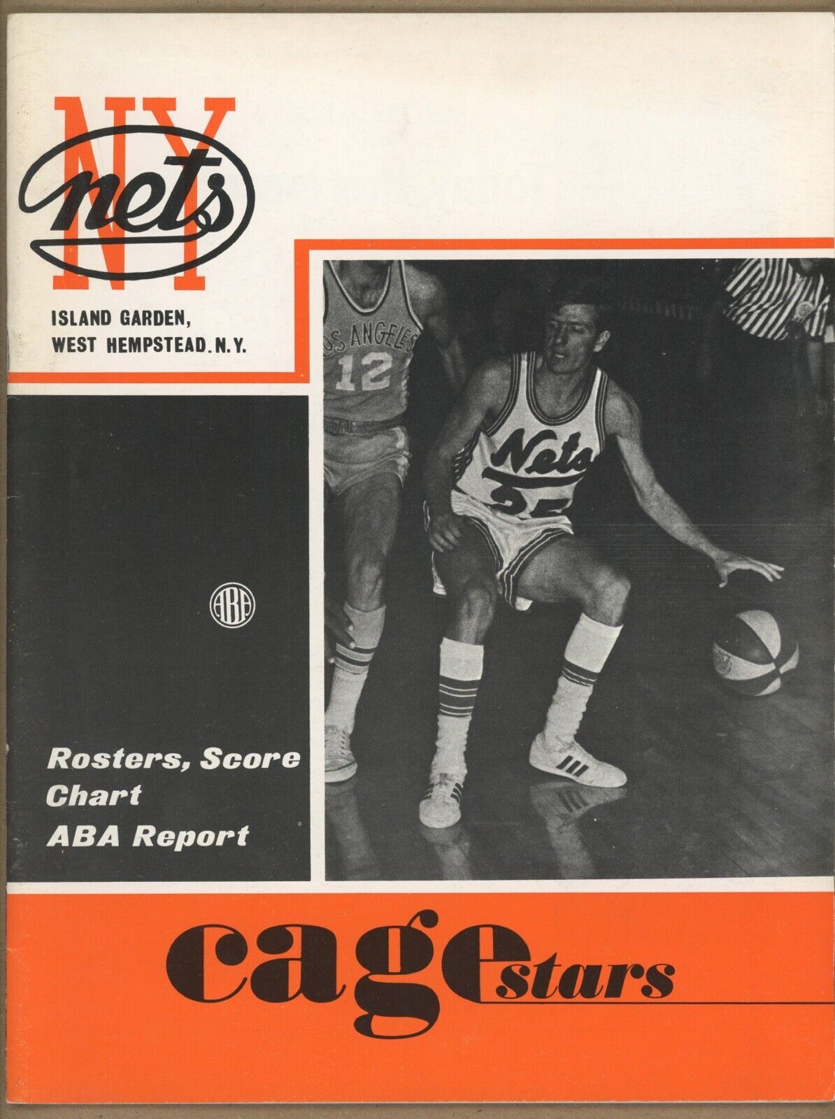 3/8/70 NY Nets vs Carolina Cougars ABA Program with Scoresheet • Mantle on back