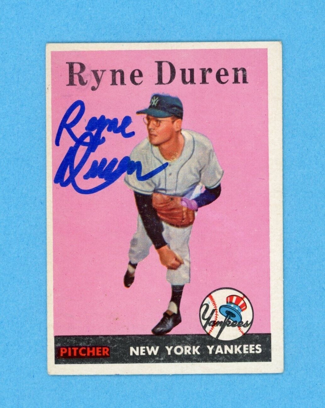 Ryne Duren Signed 1958 Topps Card #296 Auto w B&E Hologram