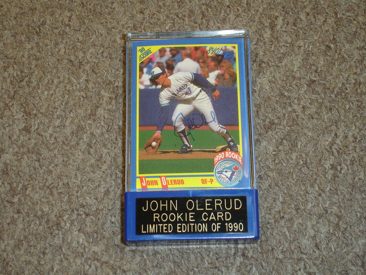 1990 Score John Olerud Blue Jays Limited Edition Signed Baseball Card #589-NM/MT