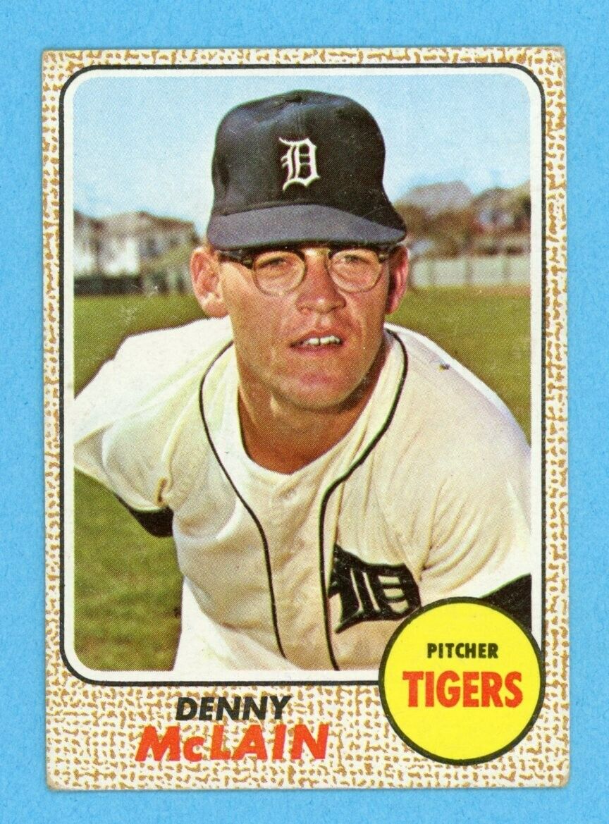 1968 Topps #40 Denny McLain Detroit Tigers Baseball Card Vg/Ex