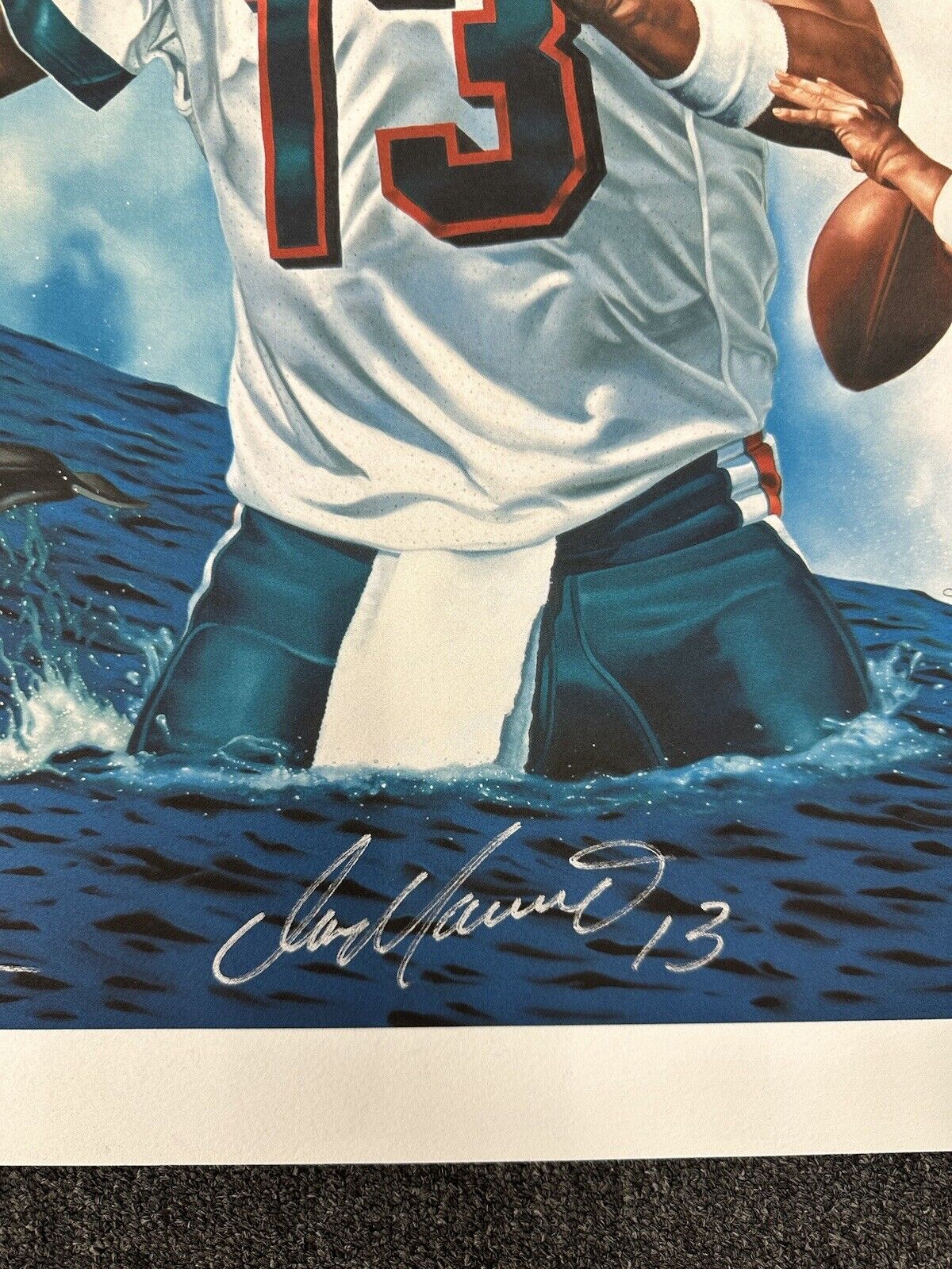 Dan Marino #13 Miami Dolphins SIGNED 23x29.5” Giclee Poster w/ All-American LOA