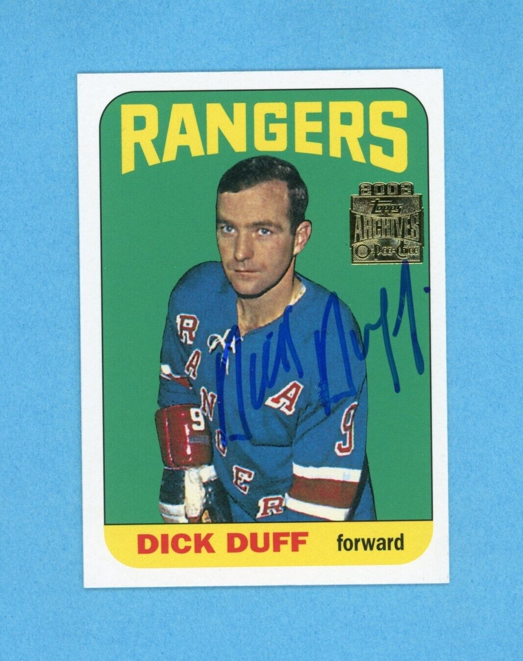 Dick Duff 2001-02 Topps/OPC Archives #48 Autographed Hockey Card