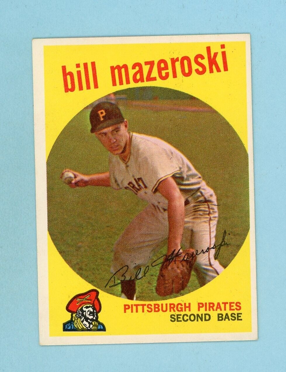 1959 Topps #415 Bill Mazeroski Pittsburgh Pirates Baseball Card Ex/Mt