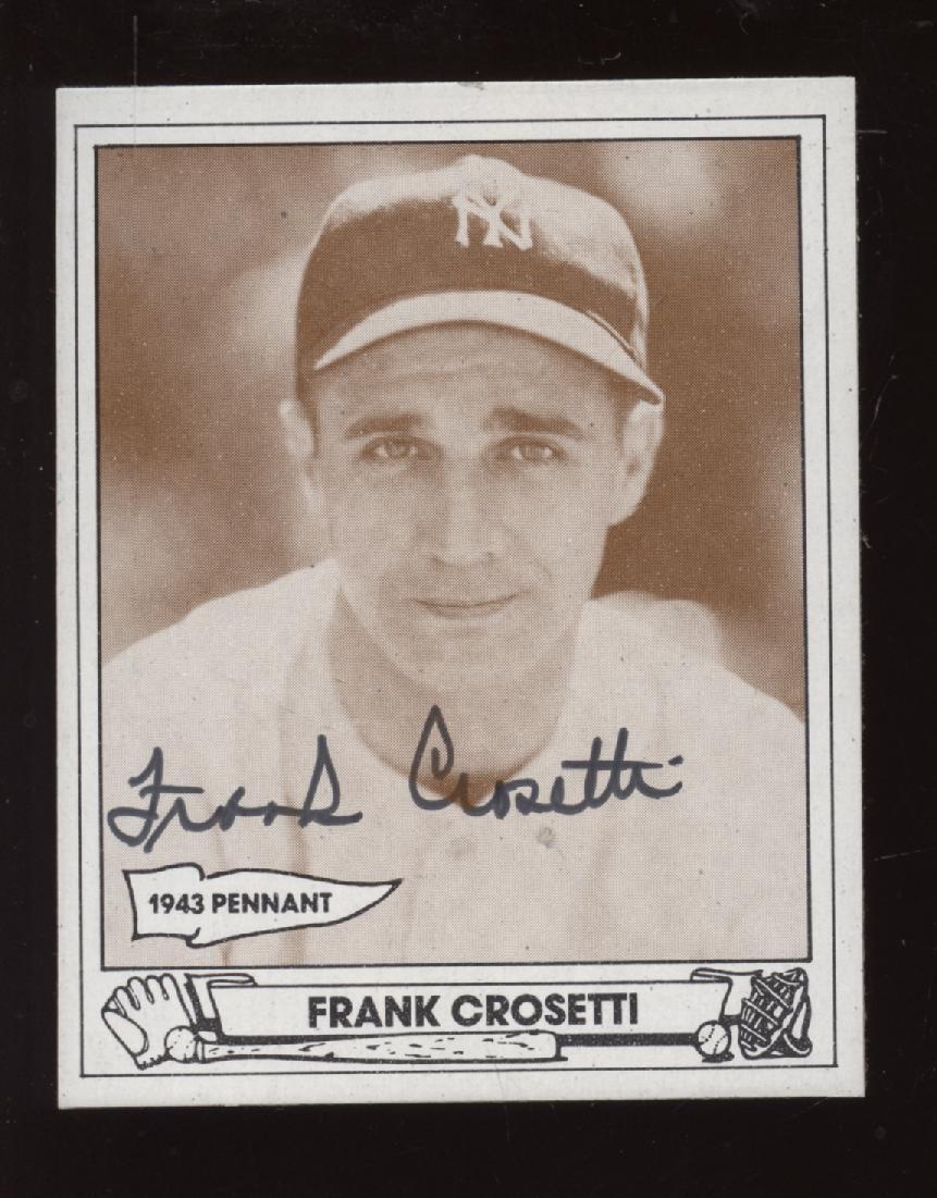 1983 TCMA Baseball Card Frank Crosetti Autographed NRMT Hologram