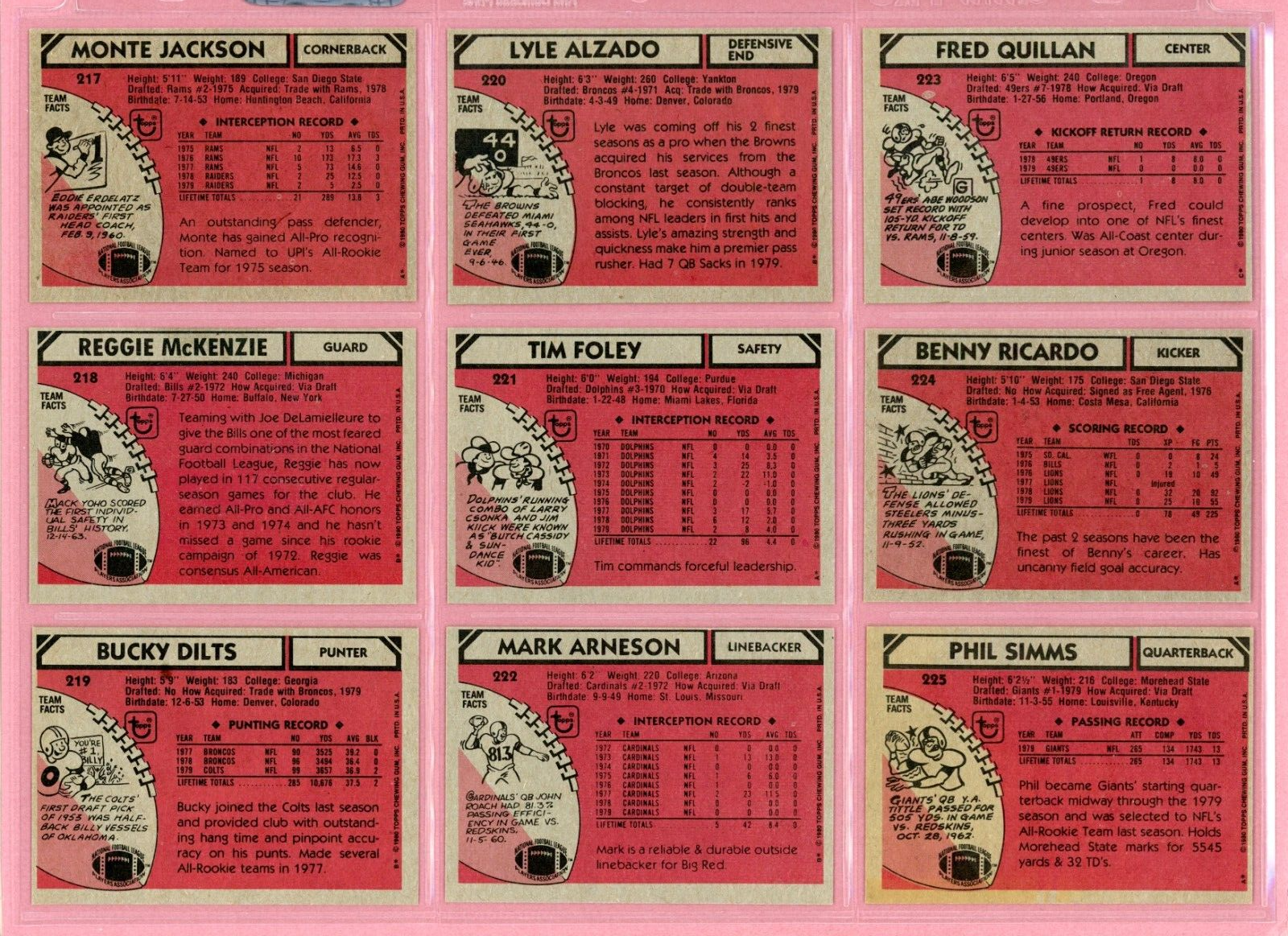 1980 Topps Complete Set of 528 Football Cards Ex/Mt - NM