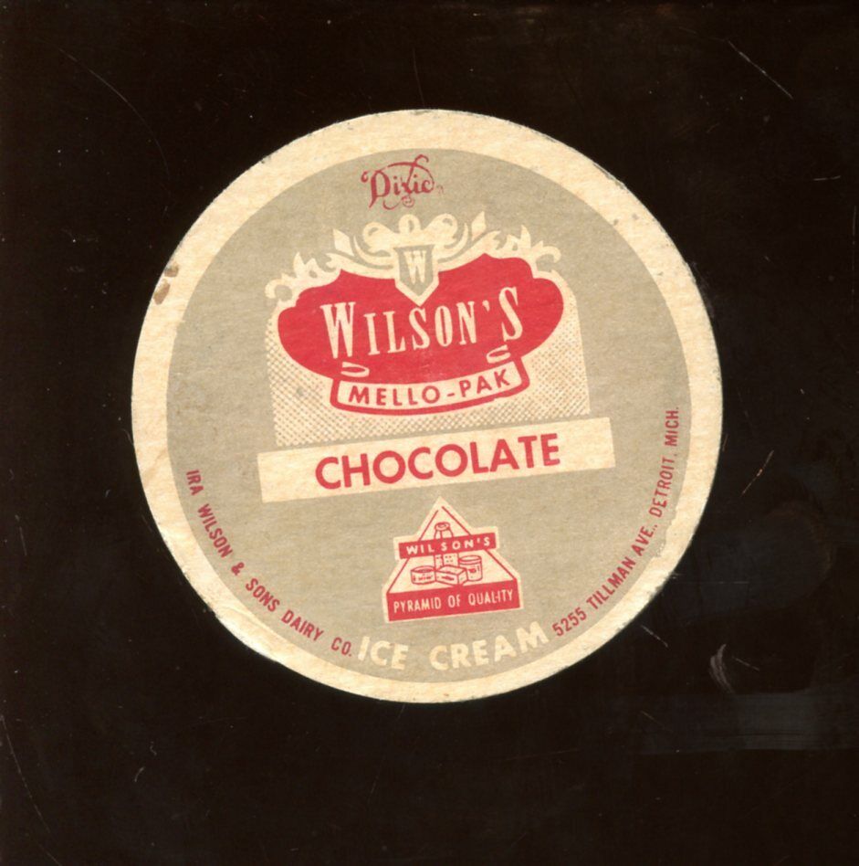 1953 Wilson's Ice Cream Dixie Lid No Tab Don Mueller