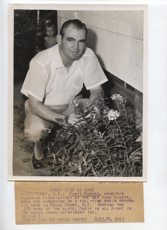 Original 1954 Dusty Rhodes in Garden Wire Photo