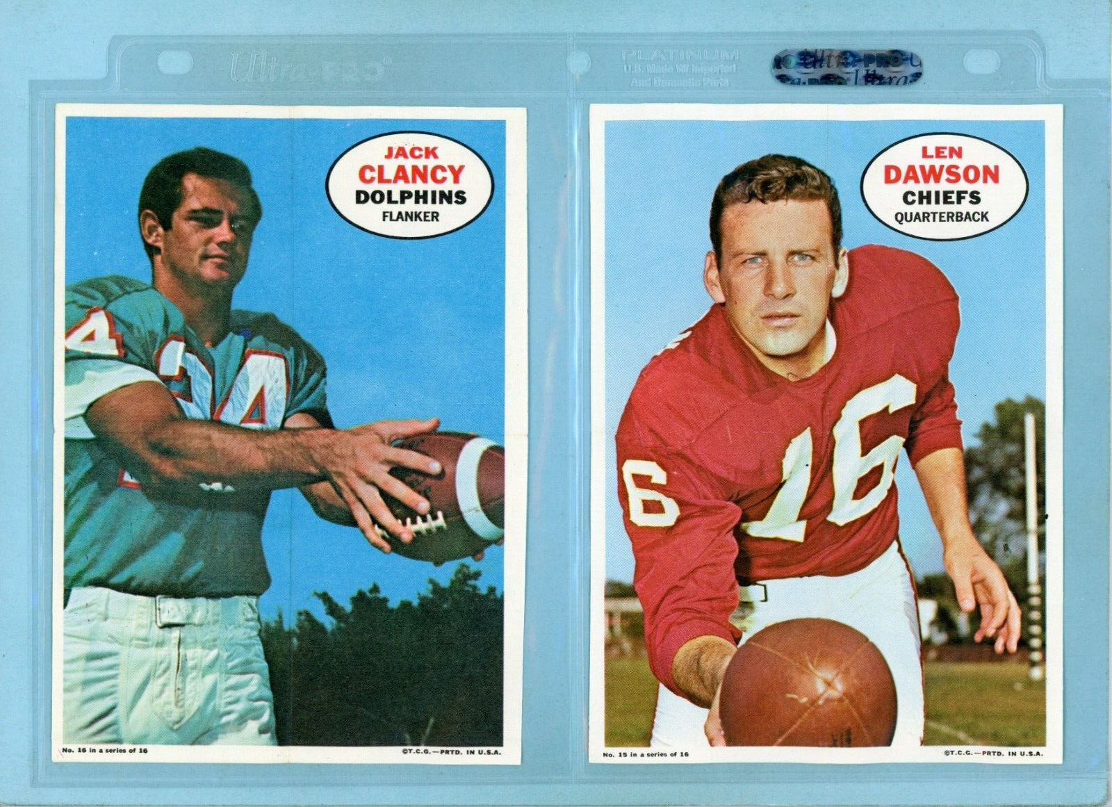 1968 Topps Complete Set of 16 Football Posters