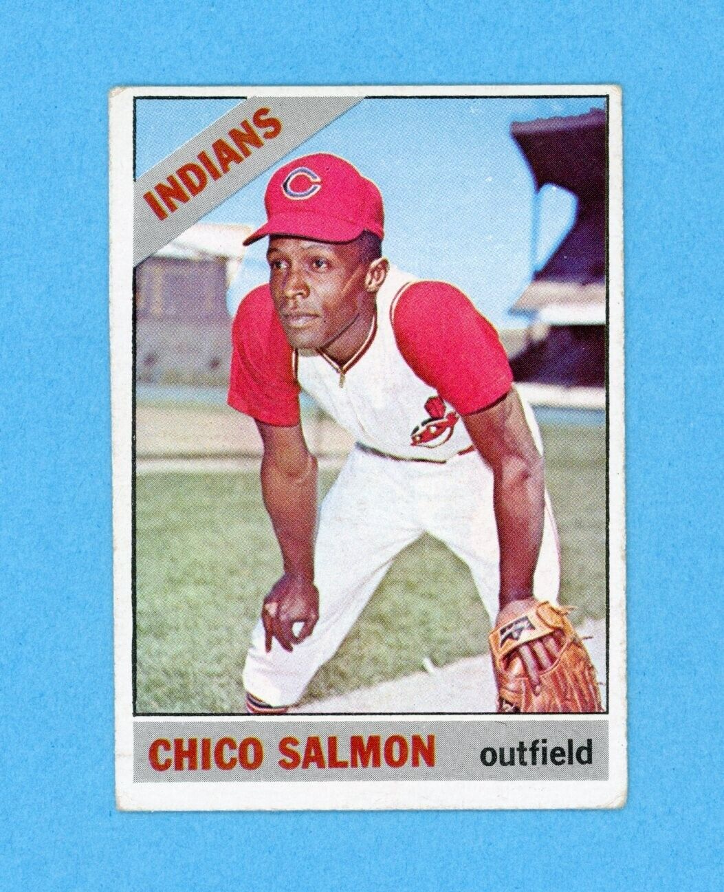 1966 Topps #594 Chico Salmon Cleveland Indians High Number Baseball Card Vg/Vg+