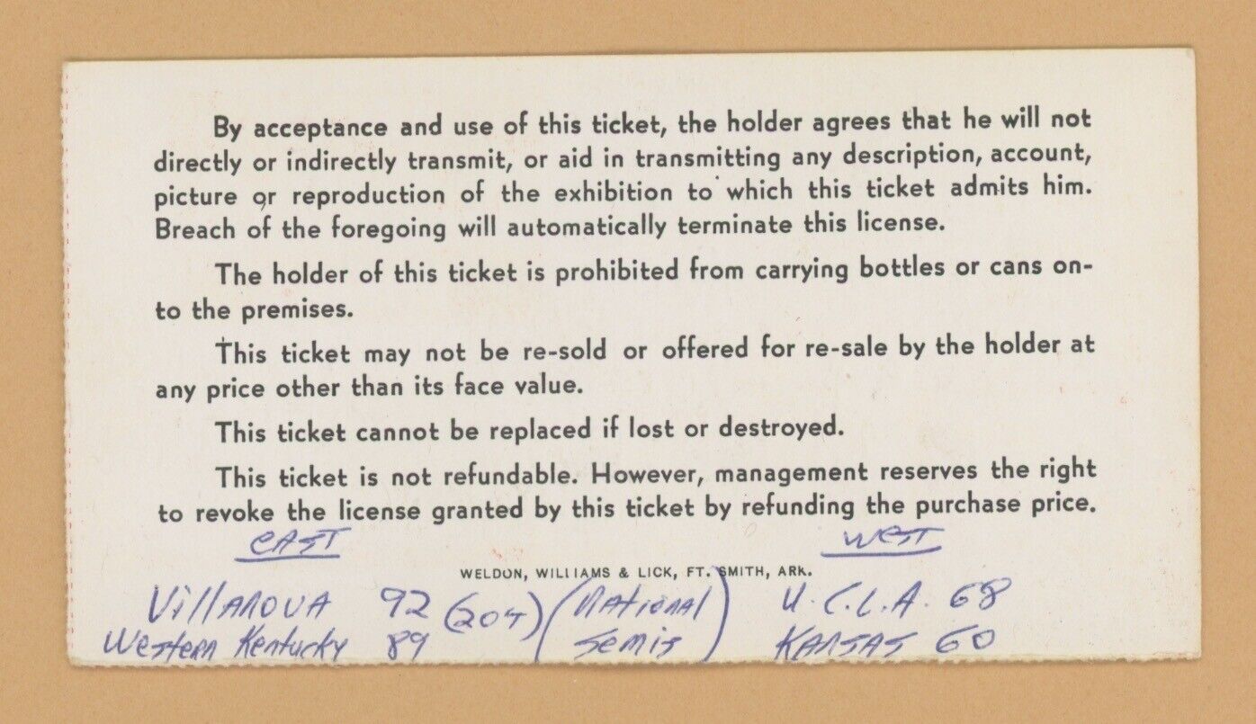 3/27/71 NCAA Basketball Finals • The Astrodome Houston TX