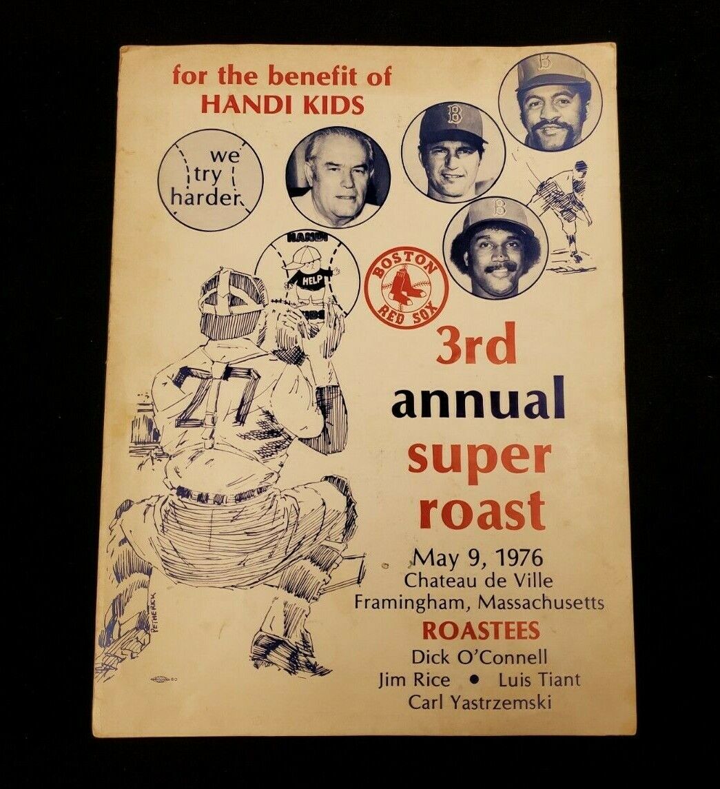 1976 MLB 3rd Annual Super Roast Signed Program w/ 6 Red Sox Autographs 