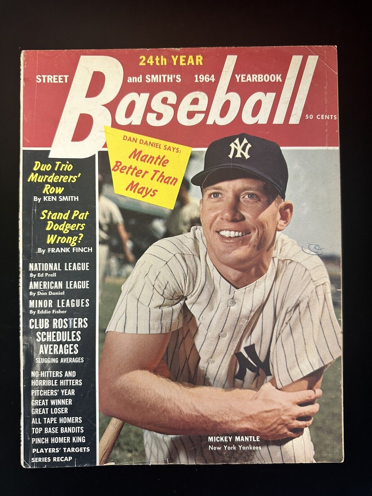 1964 Street and Smith’s Baseball Yearbook Mickey Mantle New York Yankees VG