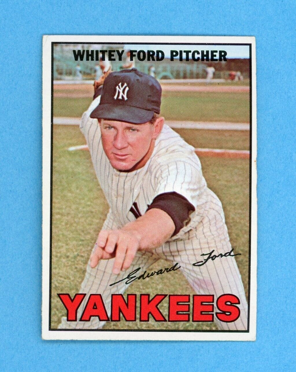 1967 Topps #5 Whitey Ford New York Yankees Baseball Card Ex/Ex+