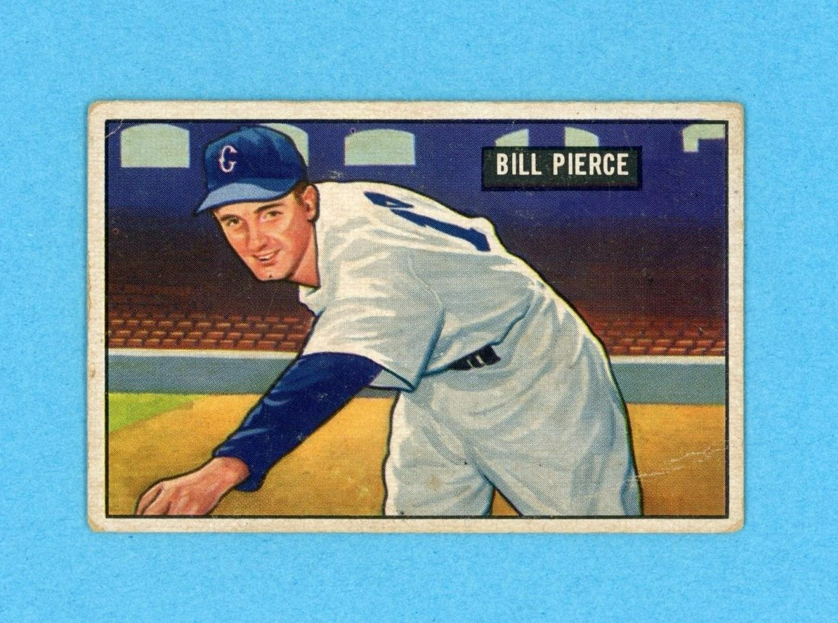 1951 Bowman #196 Billy Pierce Chicago White Sox Rookie Baseball Card VG wks/cres