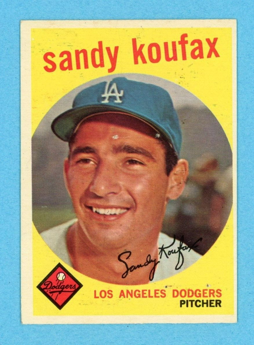 1959 Topps #163 Sandy Koufax Los Angeles Dodgers Baseball Card Low Grade st hols