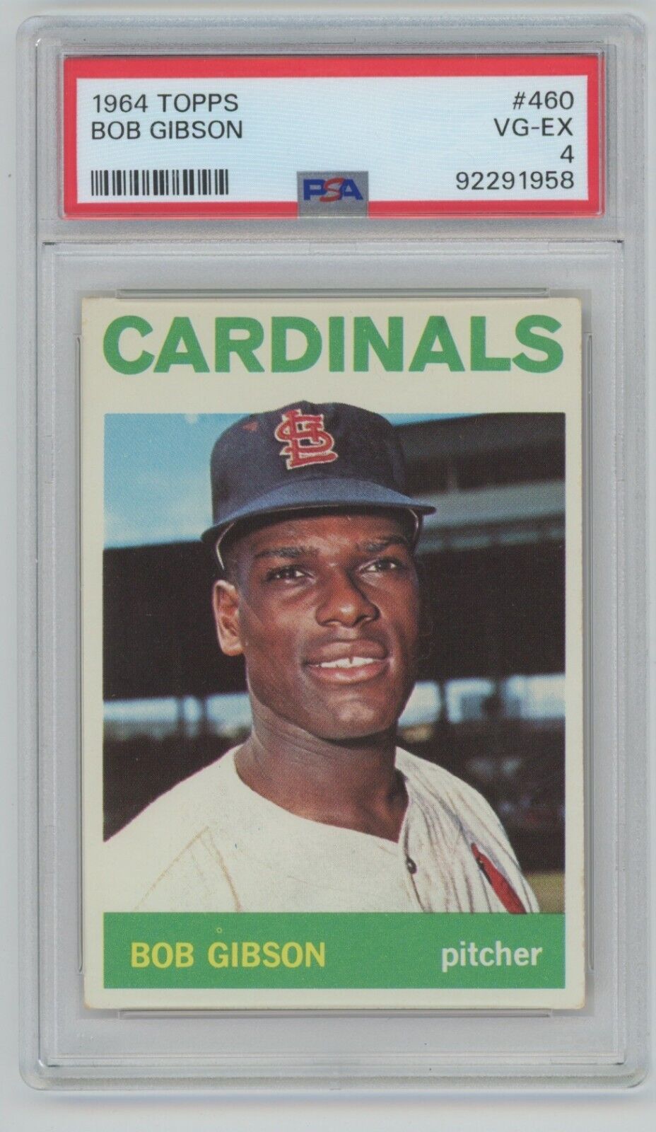 Bob Gibson 1964 Topps Card #460 • PSA 4 VG-EX