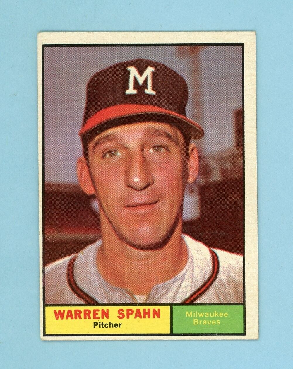 1961 Topps #200 Warren Spahn Milwaukee Braves Baseball Card EX++ - Ex/Mt o/c