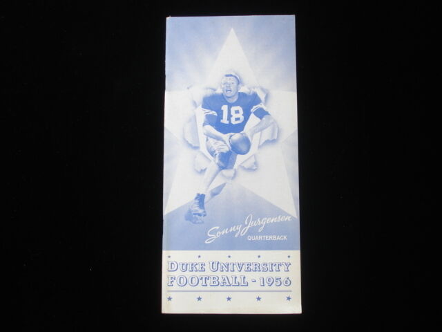 1956 Duke University Sonny Jurgensen Football Media Guide EX+