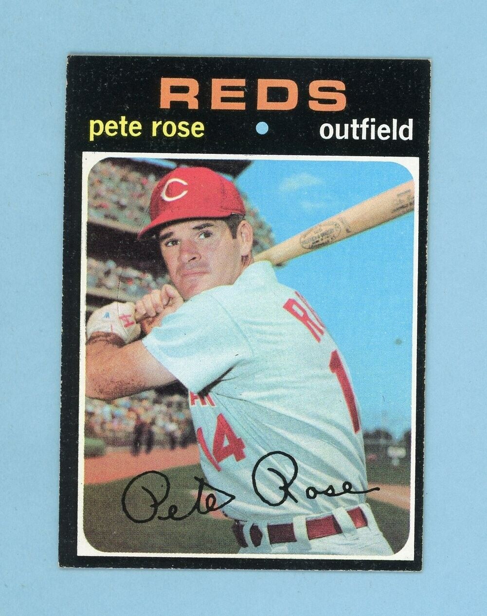 1971 Topps #100 Pete Rose Cincinnati Reds Baseball Card Ex/Mt