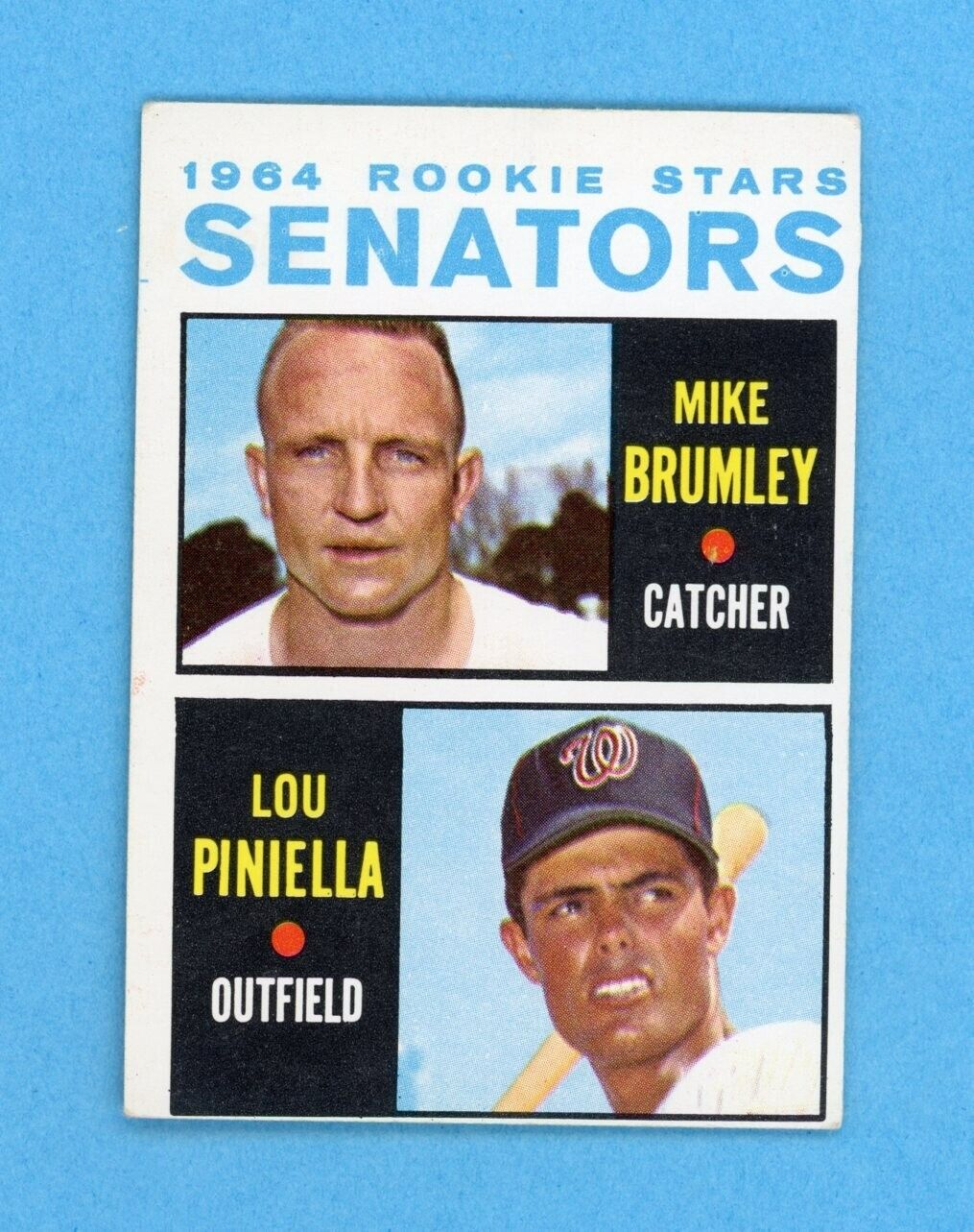 1964 Topps #167 Lou Piniella Washington Senators Rookie Baseball Card EX o/c