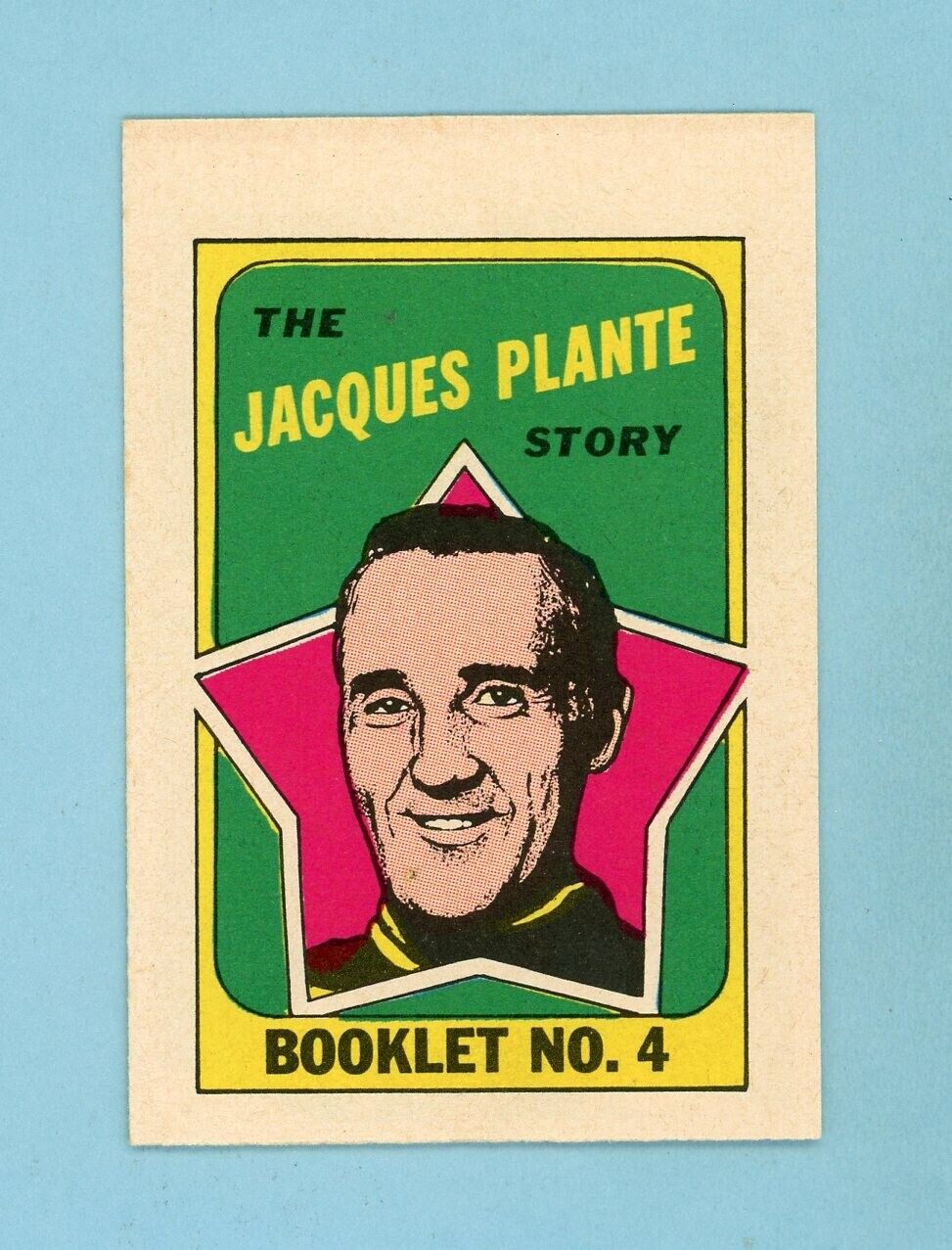 1971-72 OPC/Topps Story Booklet #4 Jacques Plante Maple Leafs Hockey Card