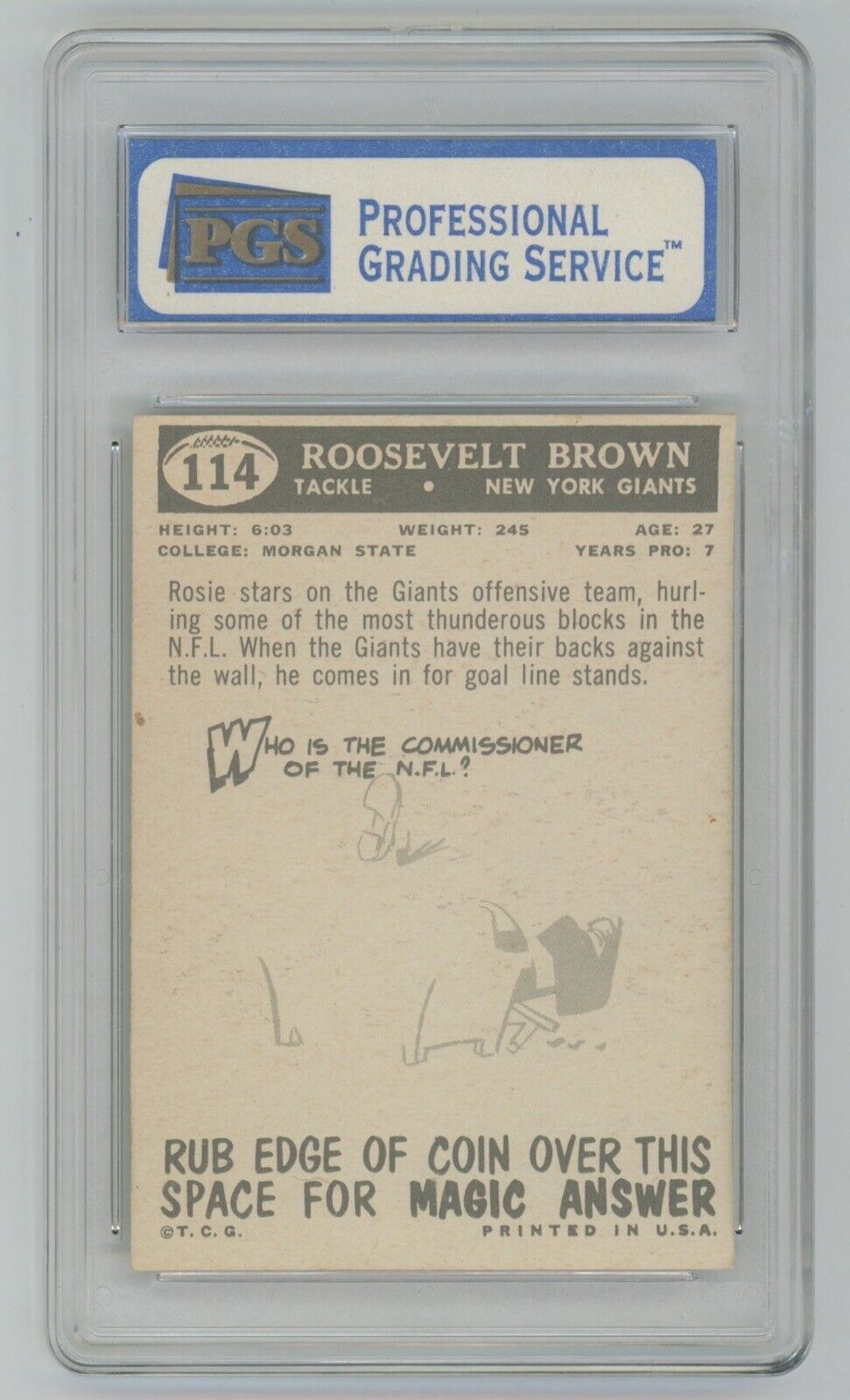 Roosevelt Brown 1959 Topps Football #114 • PGS 7 NM