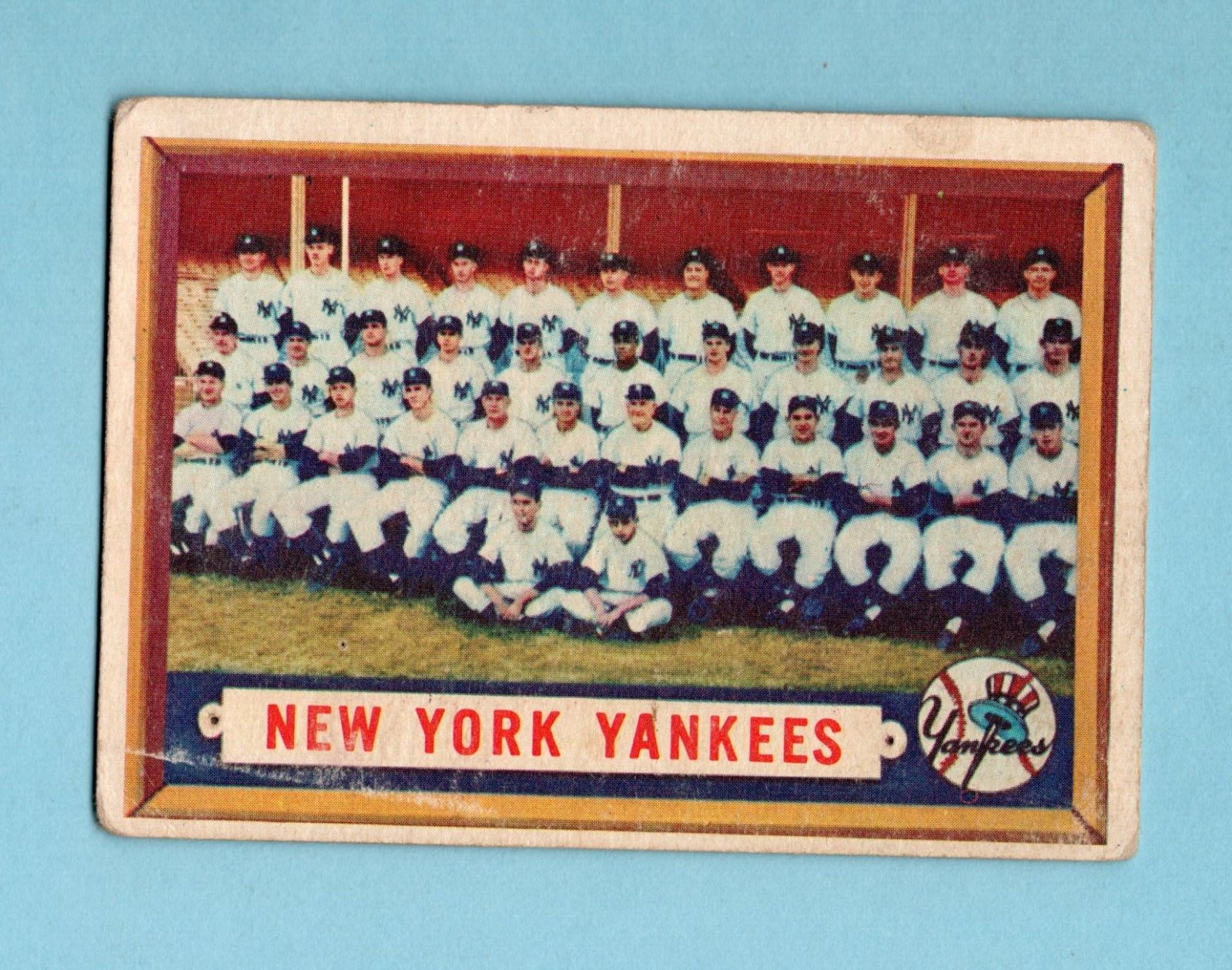 1957 Topps #97 New York Yankees Team Baseball Card Low Grade