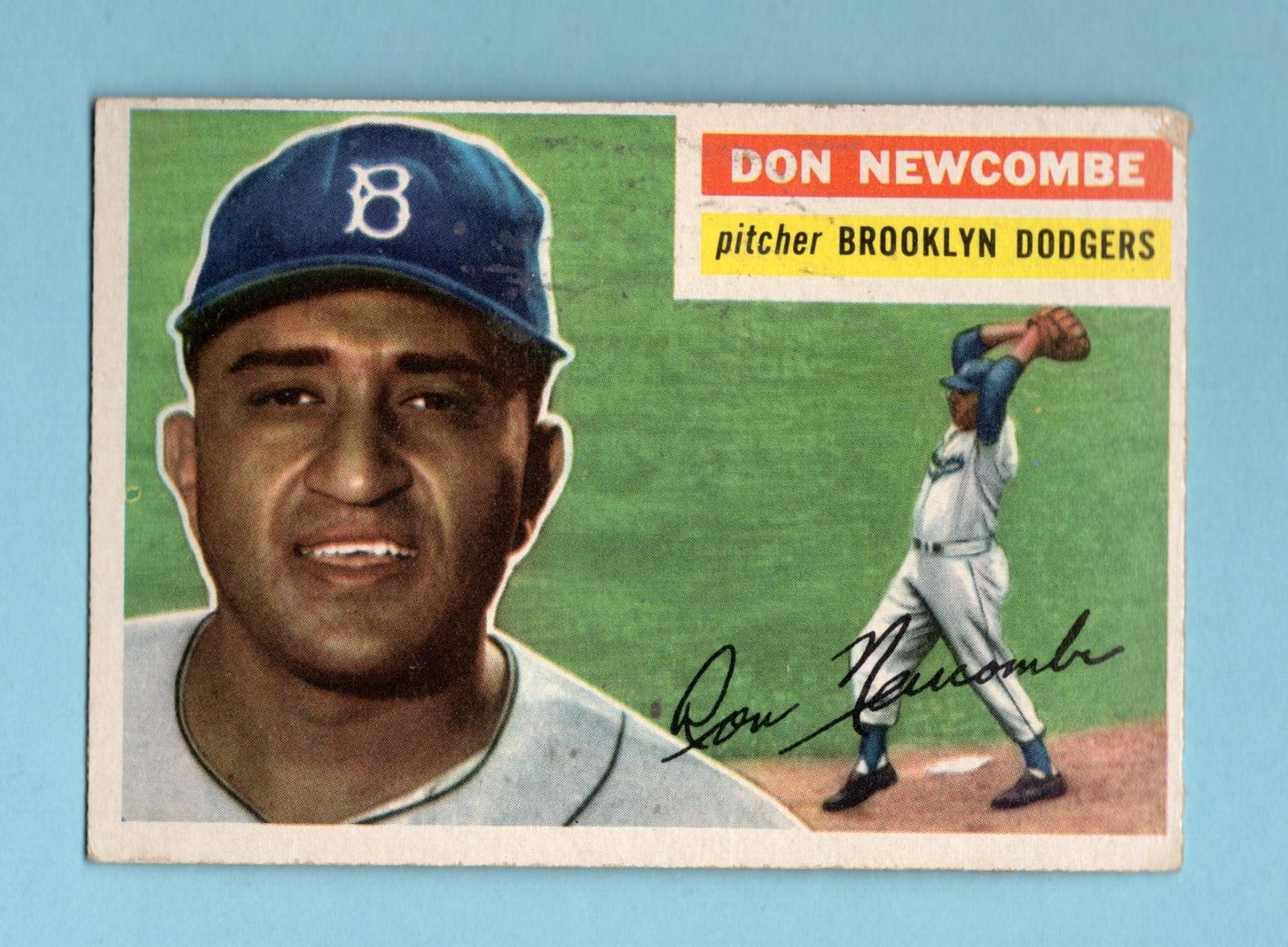 1956 Topps #235 Don Newcombe Brooklyn Dodgers Baseball Card Vg/Ex