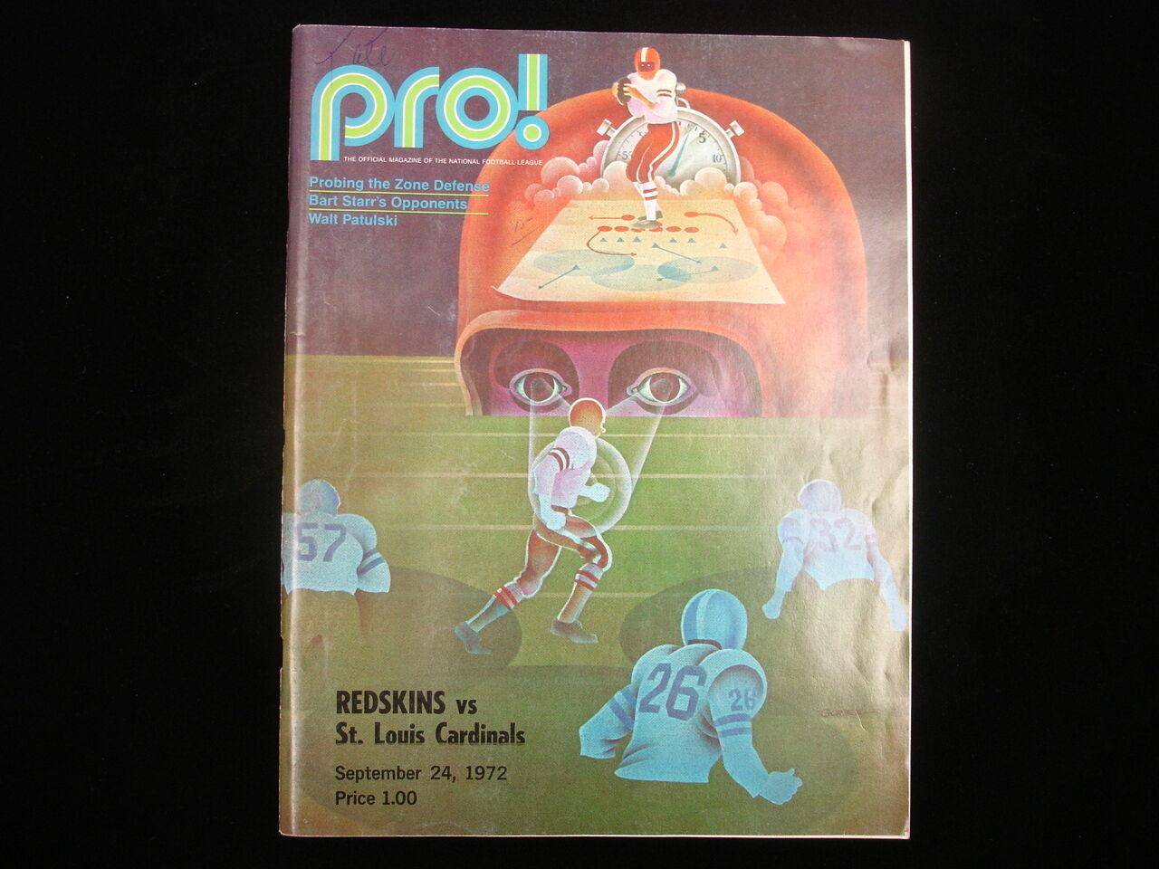 September 24, 1972 Washington Redskins vs. St. Louis Cardinals Program