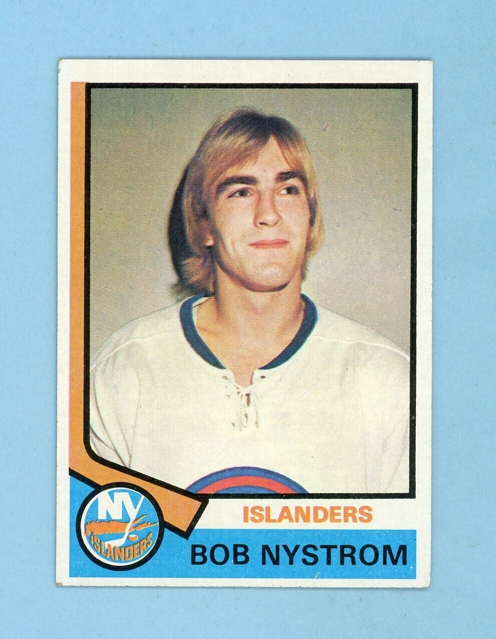 1974-75 Topps #123 Bob Nystrom New York Islanders Hockey Card EX+