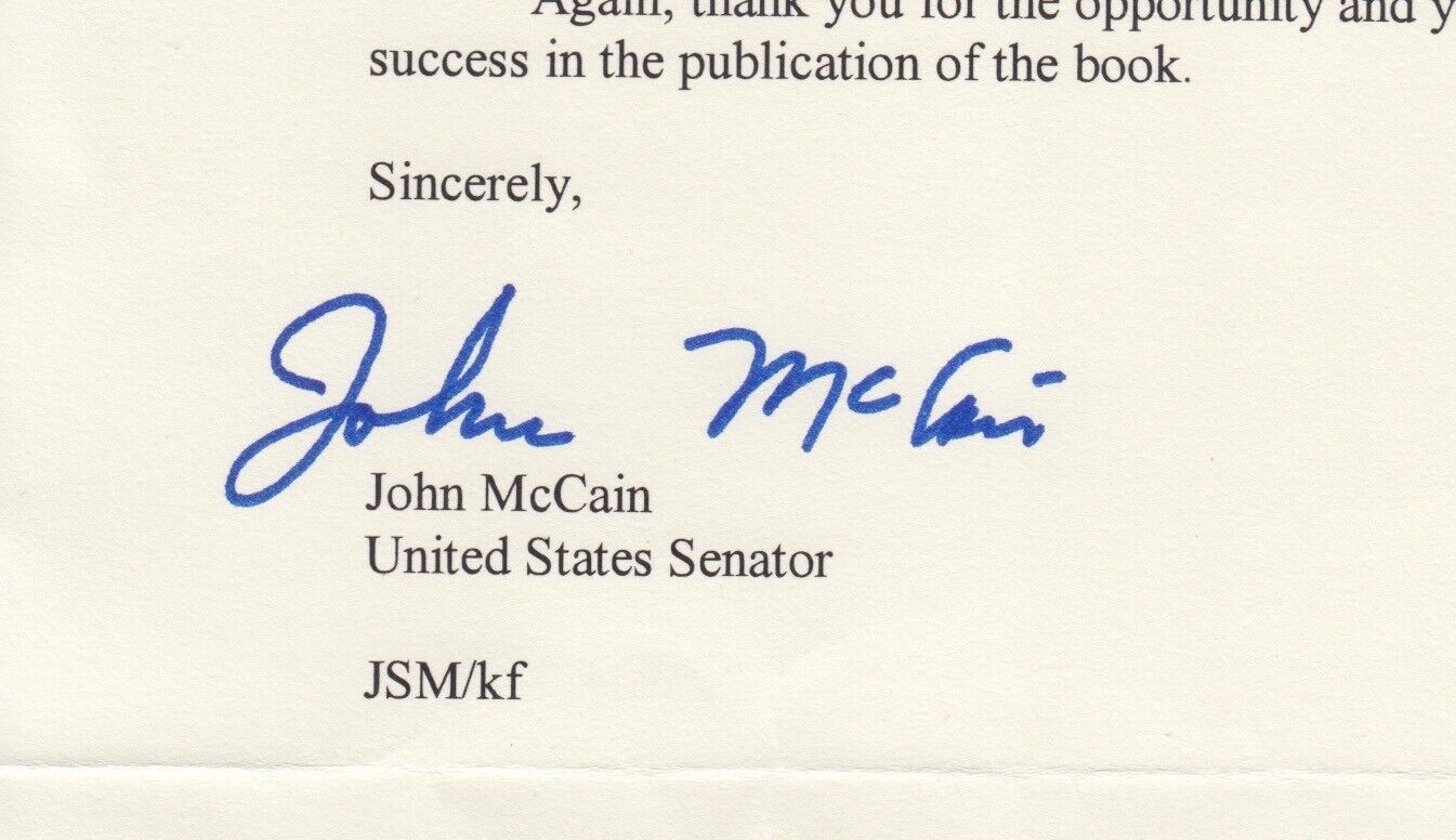 Sen. John McCain Signed (most likely autopen) 2005 Official Letter w Envelope