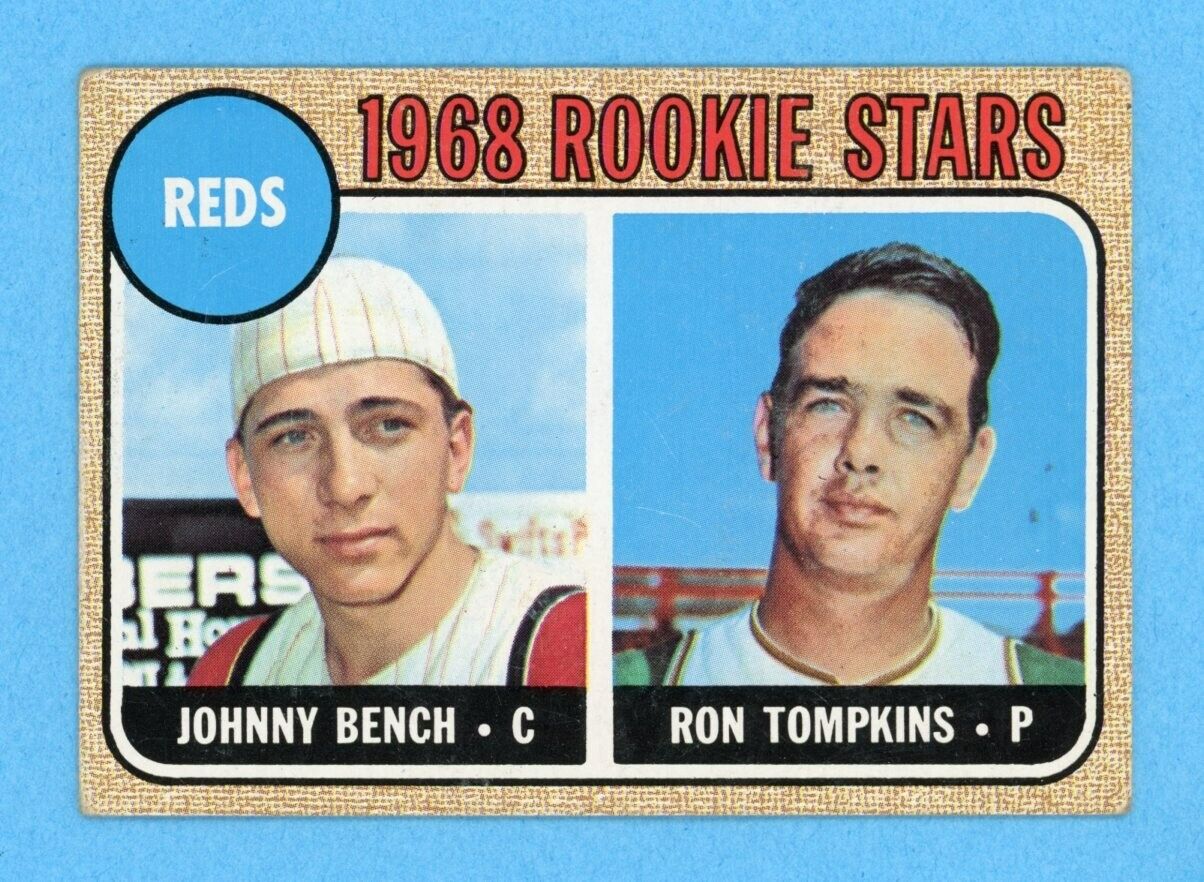 1968 Topps #247 Johnny Bench Cincinnati Reds Rookie Baseball Card VG+