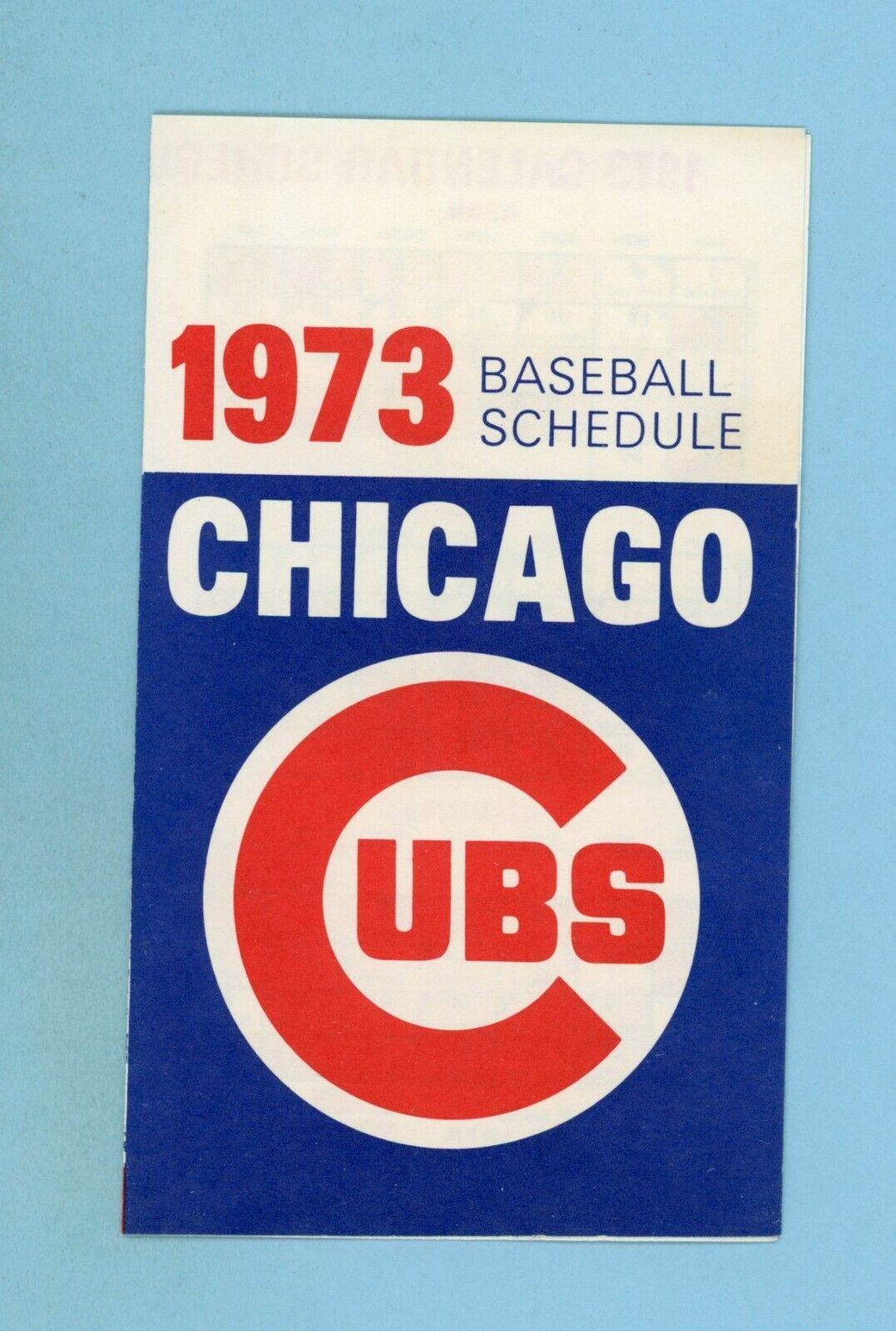 1973 Chicago Cubs Pocket Schedule