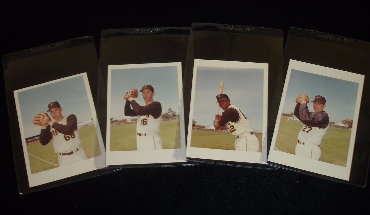 Lot of 4 1969 Pitt. Pirates 3.5 x 5" Color Photos-Garber, Sisk, Jeter, Kline