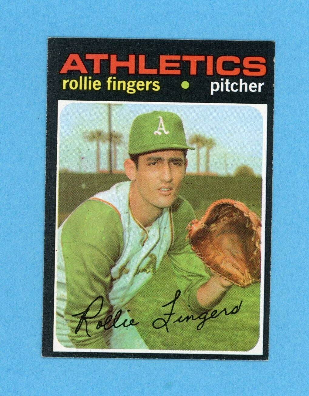 1971 Topps #384 Rollie Fingers Oakland Athletics Baseball Card Ex/Mt