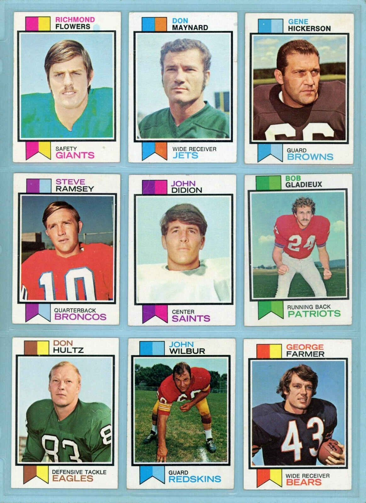 1973 Topps Starter Set Lot of 140 Different Football Cards Low Grade