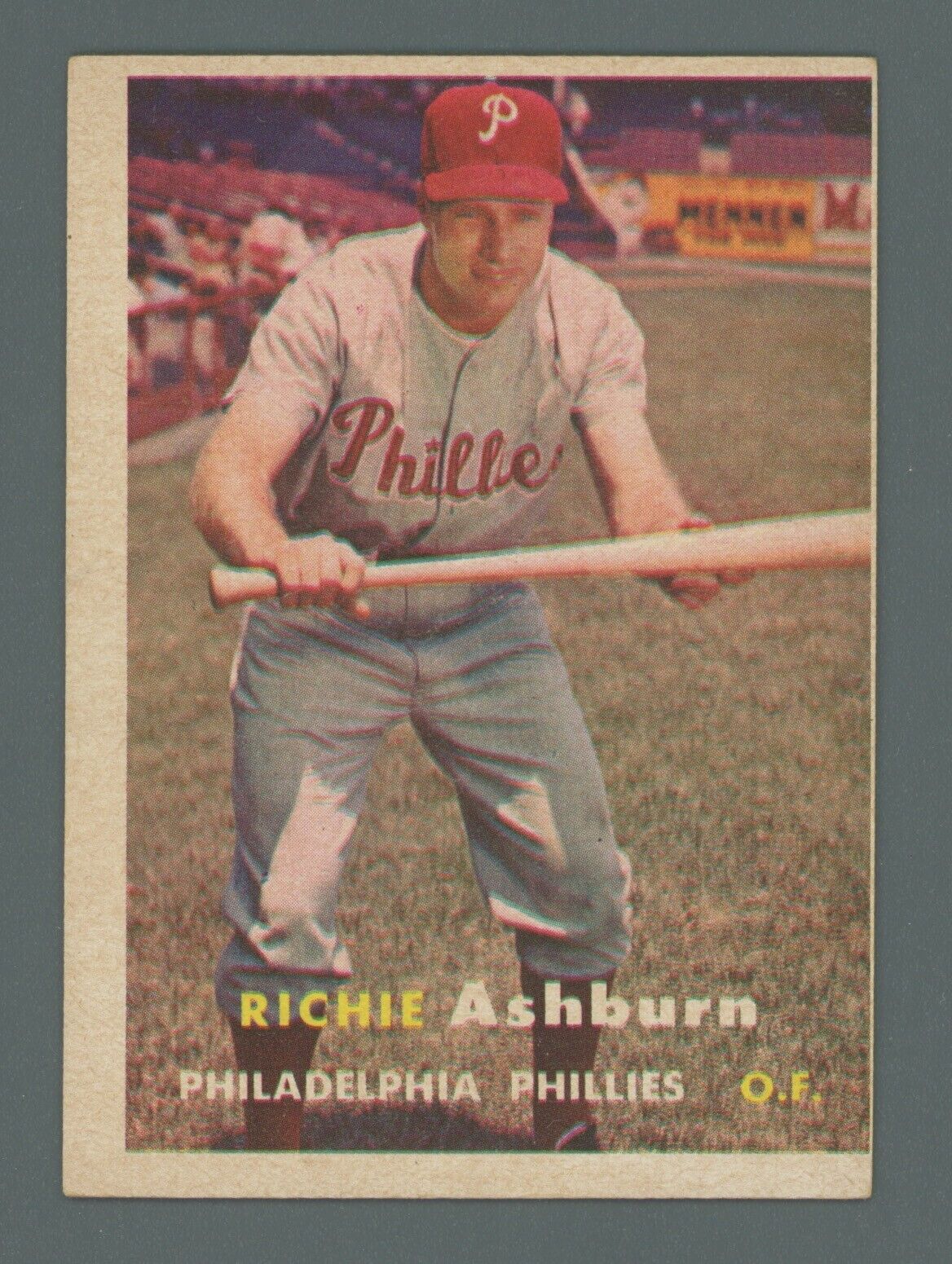 1957 Topps #70 Richie Ashburn Philadelphia Phillies Baseball Card EX+ o/c