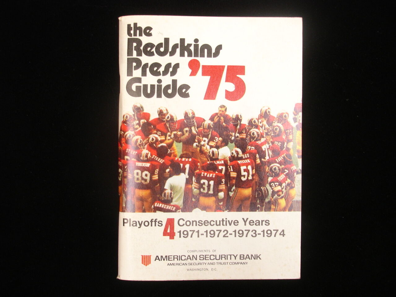 1975 Washington Redskins NFL Media Guide