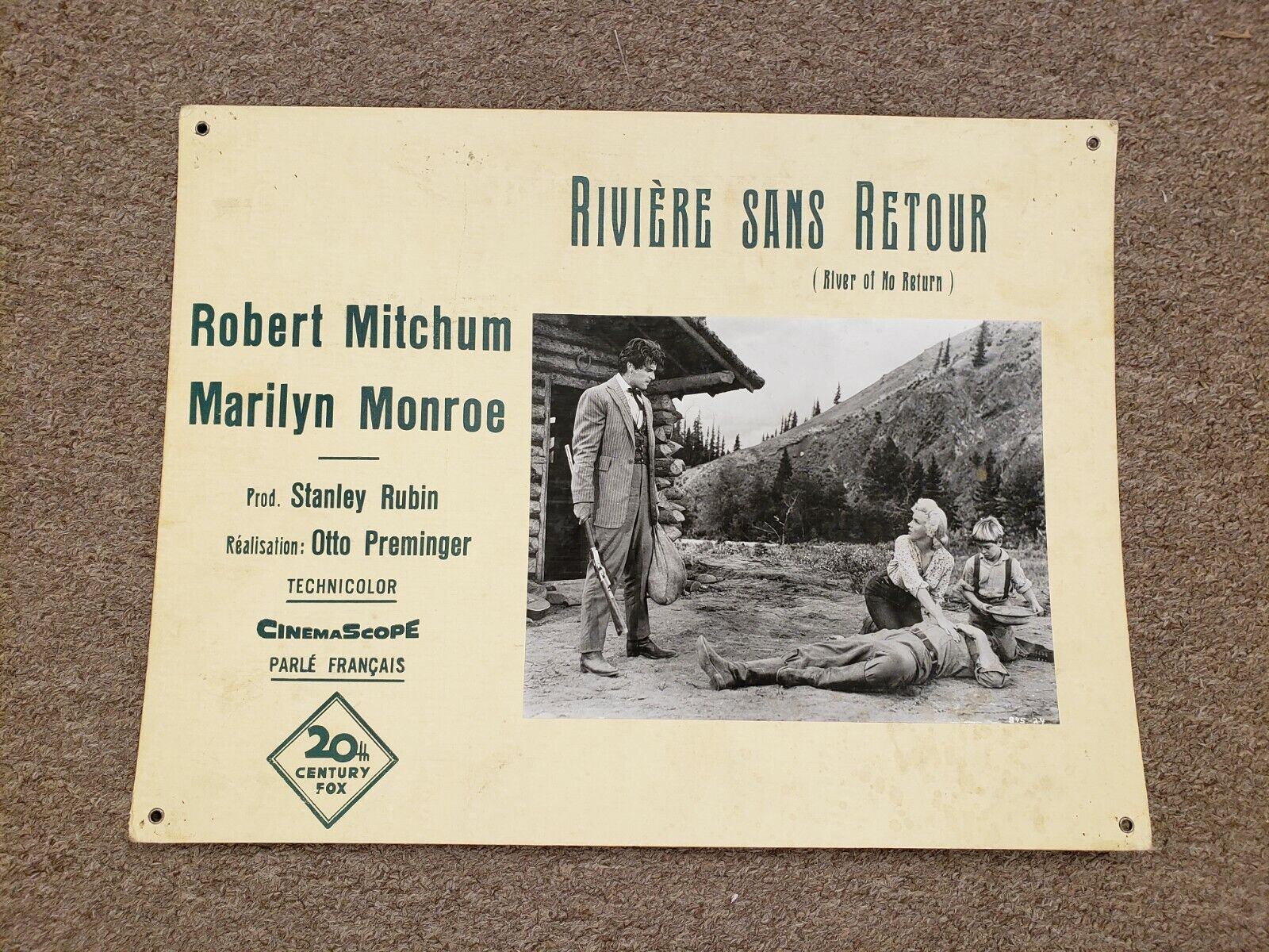 1954 River of No Return 12x17" Lobby Card with Original Photo - Marilyn Monroe