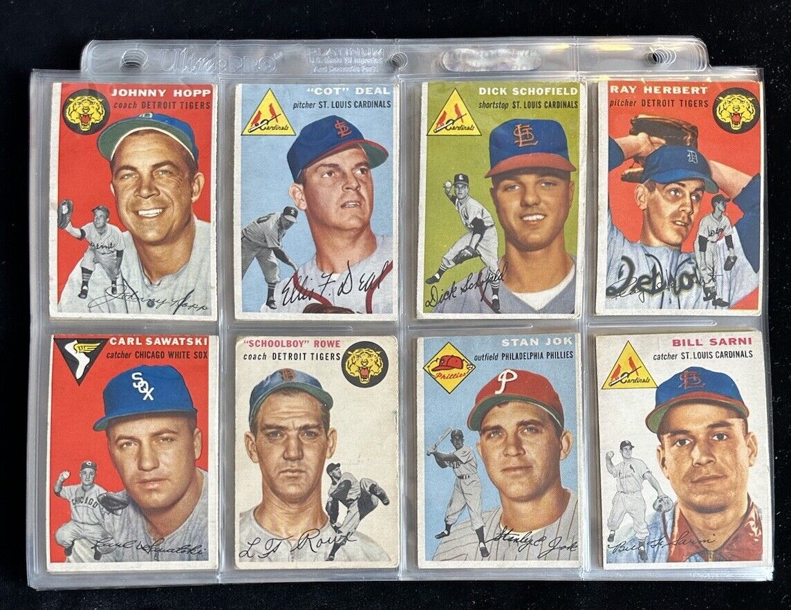 1954 Topps Baseball  Starter Set Lot of 127 Different w/ Bauer Groat  VG to EX