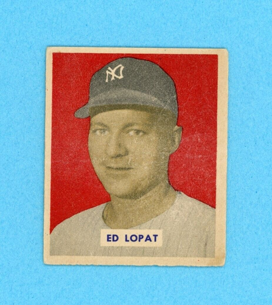 1949 Bowman #229 Ed Lopat New York Yankees Rookie Baseball Card Low Grade