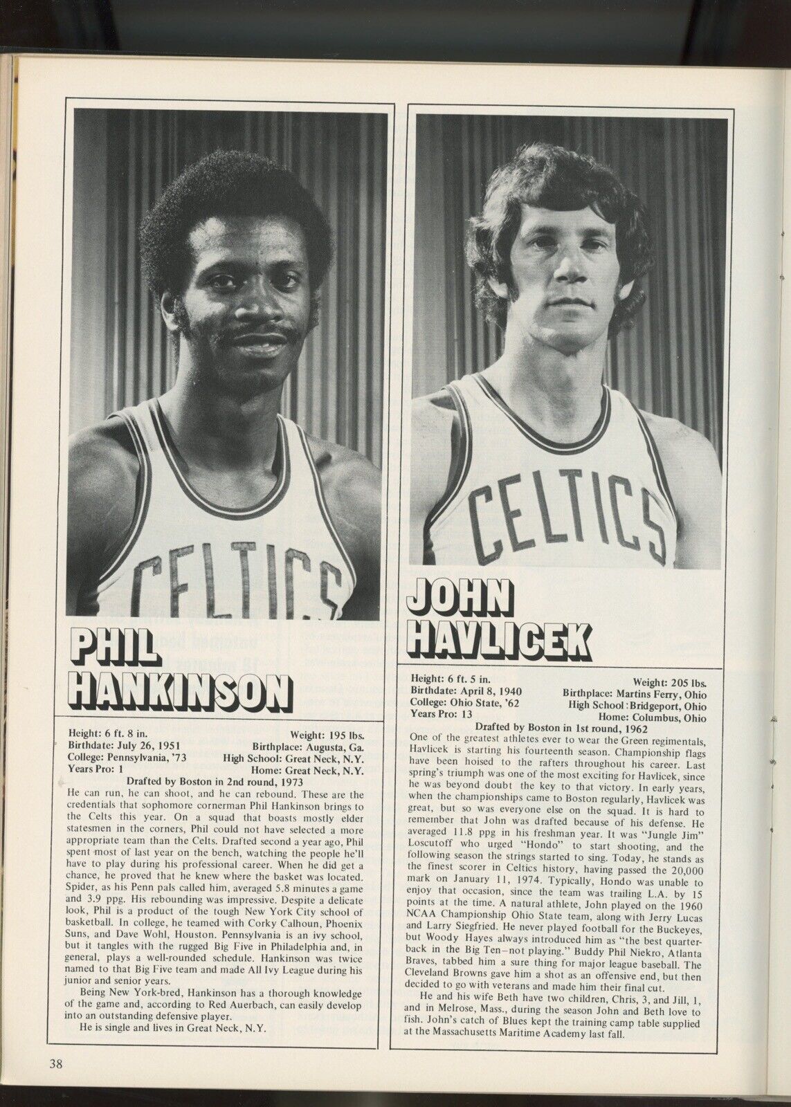 3/26/75 New Orleans Jazz vs Boston Celtics @ Boston Garden Game Program Jo White