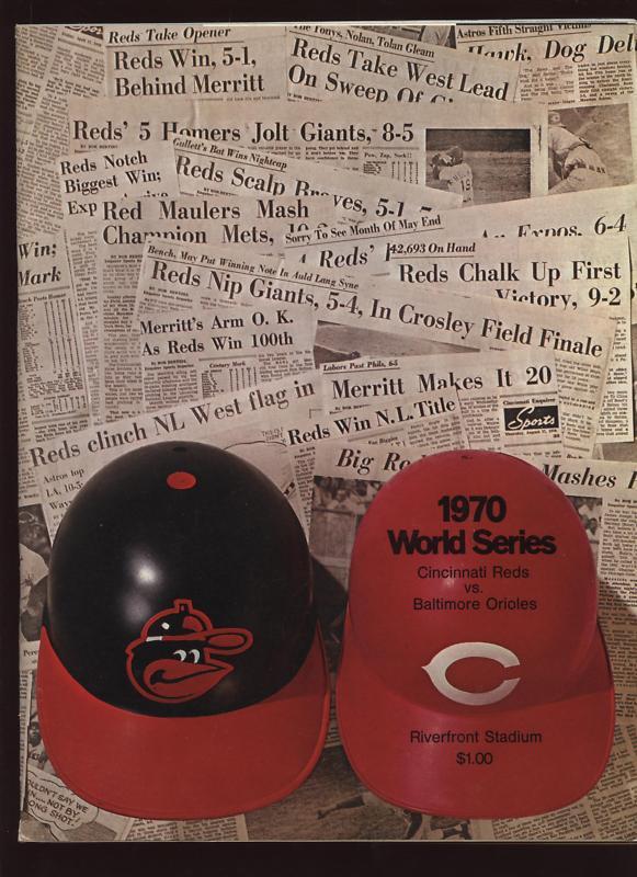 1970 World Series Program Orioles @ Cincinnati Reds Unscored EX+