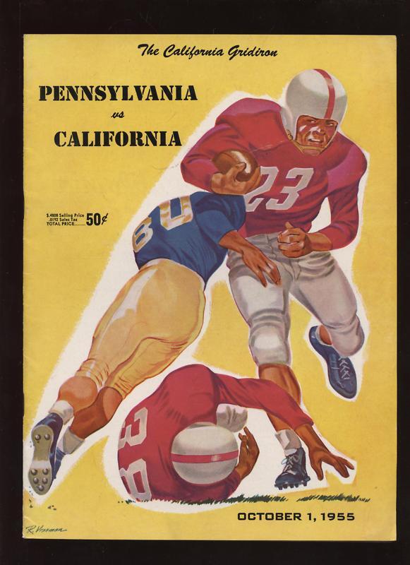 1955 NCAA Football Program Pennsylvani @ California EX+