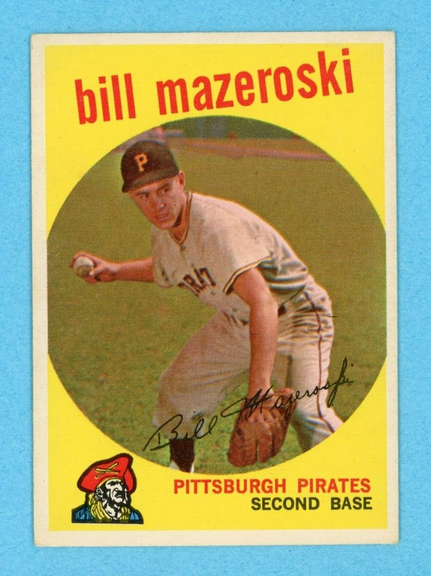 1959 Topps #415 Bill Mazeroski Pittsburgh Pirates Baseball Card EX